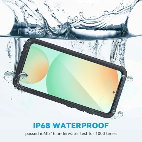 Lanhiem for Samsung Galaxy S24 FE Case, IP68 Waterproof Heavy Duty Protection Phone Cover for S24FE 5G 6.7 Inch Built-in Screen Protector, Black - Image 3