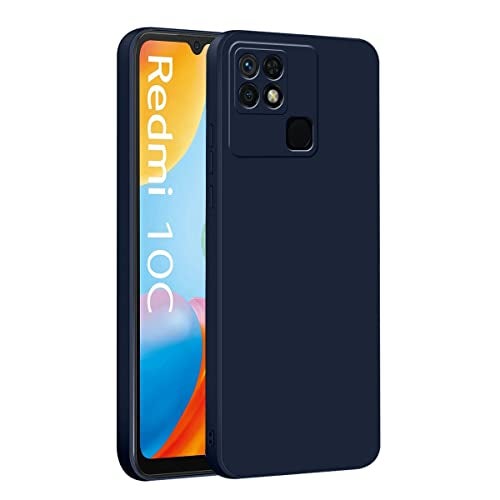 LIRAMARK Silicone Soft Back Cover Case for Redmi 10 / Redmi 10C / Redmi 10 Power (Blue) - Image 1