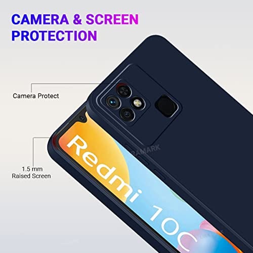 LIRAMARK Silicone Soft Back Cover Case for Redmi 10 / Redmi 10C / Redmi 10 Power (Blue) - Image 3