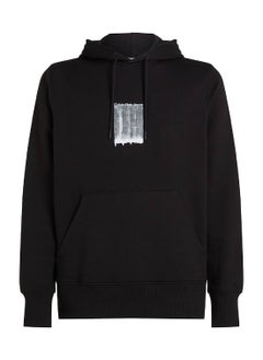 Calvin Klein Jeans Men's Brush Stroke Graphic Hoody - Cotton, Black  - Image 3