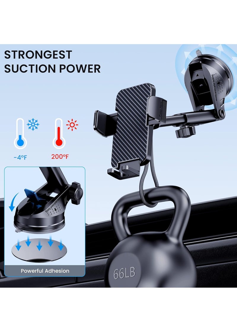 General 3-in-1 Cell Phone Holder for Car, Universal Phone Holder Mount for Dashboard Air Vent Windshield Compatible with iPhone 15 14 13 12 11 Pro Max Xs XR X  - Image 3