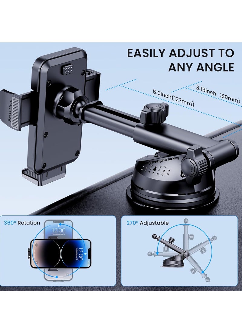 General 3-in-1 Cell Phone Holder for Car, Universal Phone Holder Mount for Dashboard Air Vent Windshield Compatible with iPhone 15 14 13 12 11 Pro Max Xs XR X  - Image 4