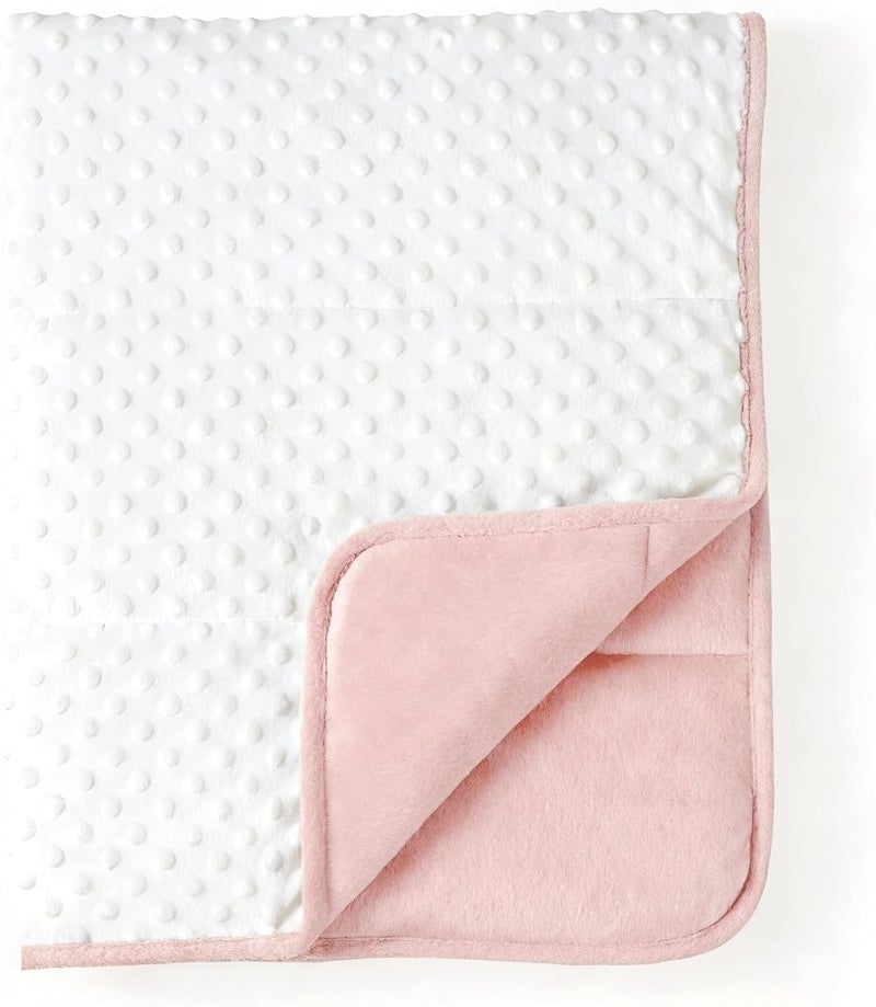 CREVENT Mink Baby Quilt Blanket for Girls Boys, Soft Plush Receiving Blanket for Newborns - 75cmX100cm (Pink + White) - Image 2