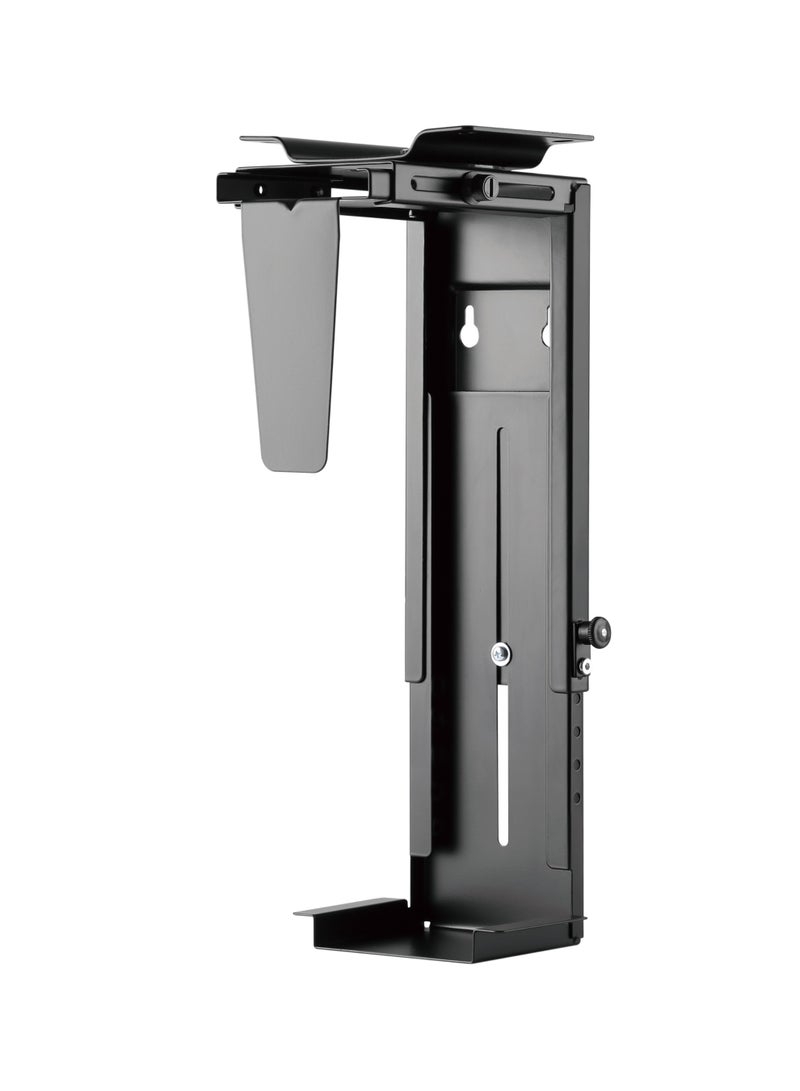 Skill Tech SH CP6 Universal Adjustable Under-Desk/Wall CPU Mount, Height Range 300–533mm, 10kg Load Capacity – Black - Image 1