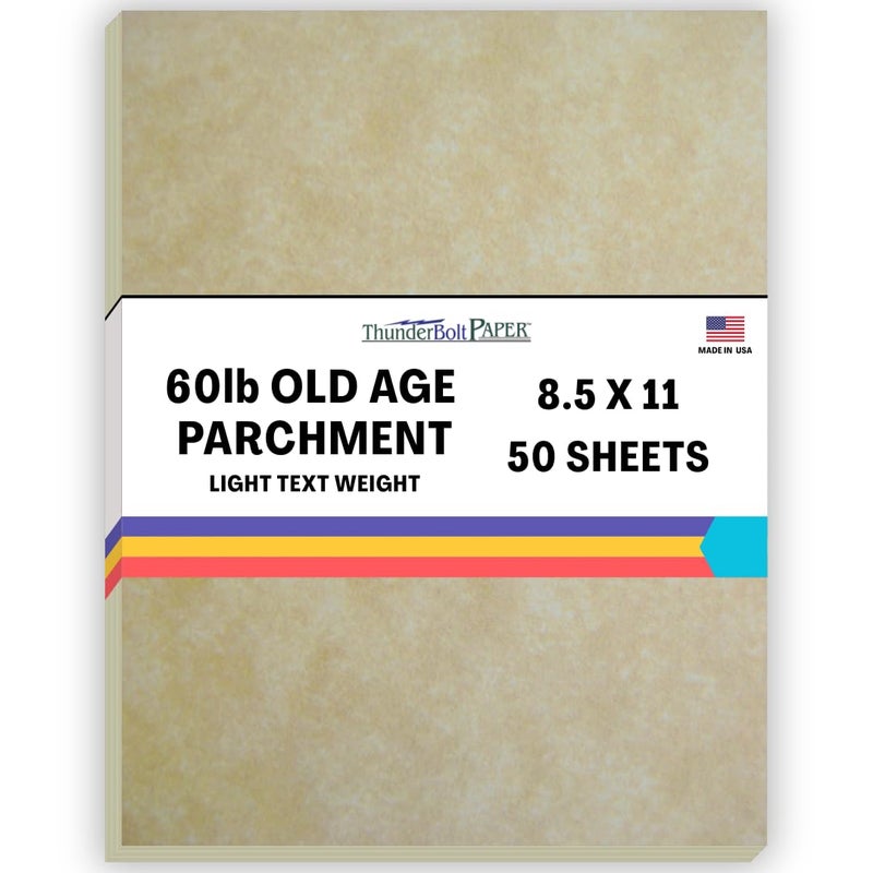 50 Old Age Parchment 60 Text 24 Bond Paper Sheets 85 X 11 Inches Standard LetterFlyer Size 60 Pound is Not Card Weight Vintage Colored Old Parchment Semblance