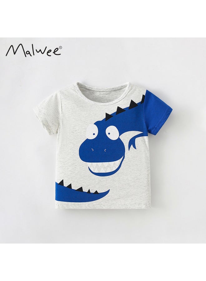 Malwee Boys T-shirt Summer New Arrival European And American Kids Casual Round Neck Short Sleeve Stylish Little Boy Top