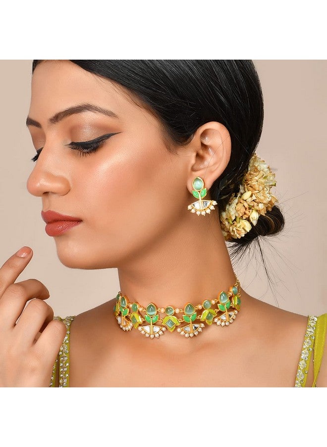 VOYLLA Forever More Lotus Choker Necklace Set - Image 3