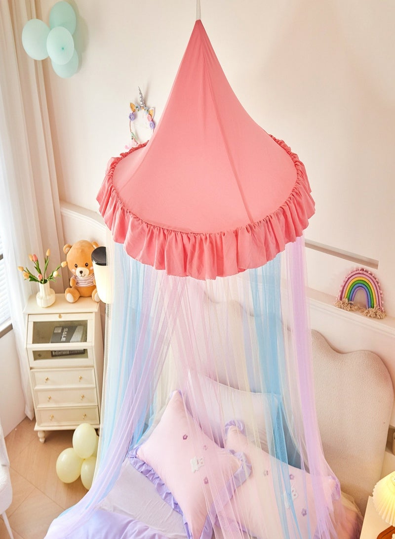 Baby Mosquitos net, Dreamy Kids Bed Tent,Bed Curtain,Hanging Princess Canopy ,Nail Free Installation（pink) - Image 3