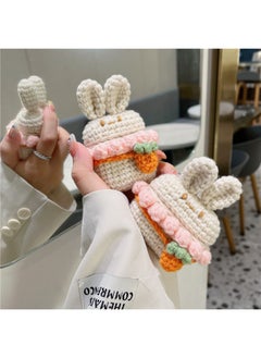 Knitted Radish Rabbit For Apple Bluetooth Headset Protective Cover AirPods Pro1/2/3 Generation Cute Cartoon-Color:Knitted Radish Rabbit-Applicable Model:Airpods1/2 Generation Universal