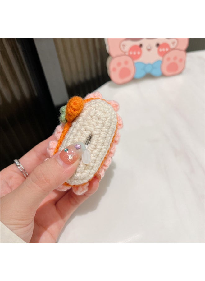 Generic - Knitted Radish Rabbit For Apple Bluetooth Headset Protective Cover AirPods Pro1/2/3 Generation Cute Cartoon-Color:Knitted Radish Rabbit-Applicable Model:Airpods1/2 Generation Universal - Image 1