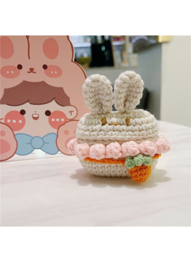 Generic - Knitted Radish Rabbit For Apple Bluetooth Headset Protective Cover AirPods Pro1/2/3 Generation Cute Cartoon-Color:Knitted Radish Rabbit-Applicable Model:Airpods1/2 Generation Universal - Image 1
