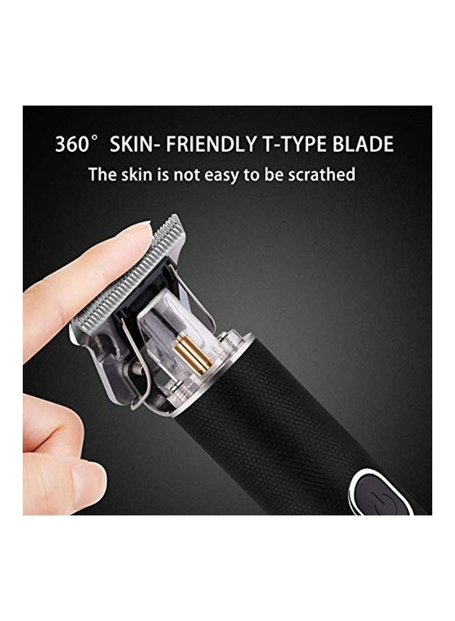 نيبمينينت طقم ماكينة تشذيب الشعر الكهربائية الاحترافية القابلة لإعادة الشحن للرجال أسود/فضي - Image 2