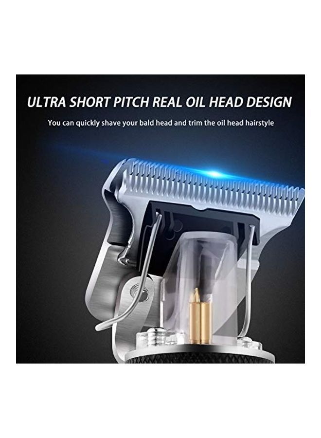 نيبمينينت طقم ماكينة تشذيب الشعر الكهربائية الاحترافية القابلة لإعادة الشحن للرجال أسود/فضي - Image 3