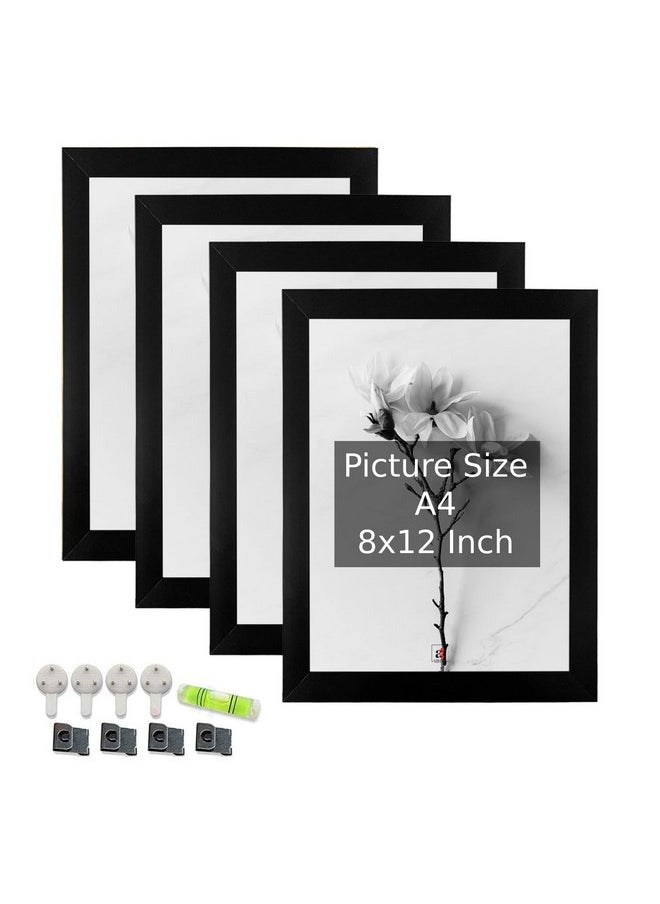 Art Street Art Street A4 Size Certificate, Document Photo frames Set of 4 For Home Decoration, Living Room Office Decoration (Black, Size: 8" x 12")  - Image 1
