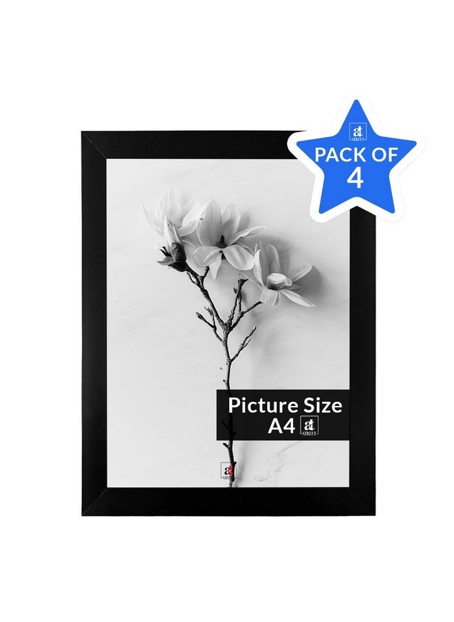Art Street Art Street A4 Size Certificate, Document Photo frames Set of 4 For Home Decoration, Living Room Office Decoration (Black, Size: 8" x 12")  - Image 4