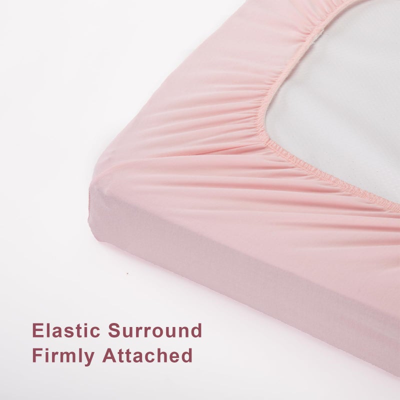 TILLYOU Changing Pad Cover Set in Soft Jersey Material Diaper Changing Pad Cover Girl - Fits 32"/34''x16 Contoured Pad for Babies,Peachy Pink & Lt Gray - Image 5