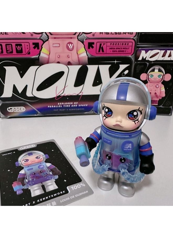 Generic - Bubble Mart Collection MOLLY100 Jasmine Blind Box Anniversary Series 123 Generation Astronaut Blind Box Hand-made-Color:Designated Model-graffiti 100% - Image 1