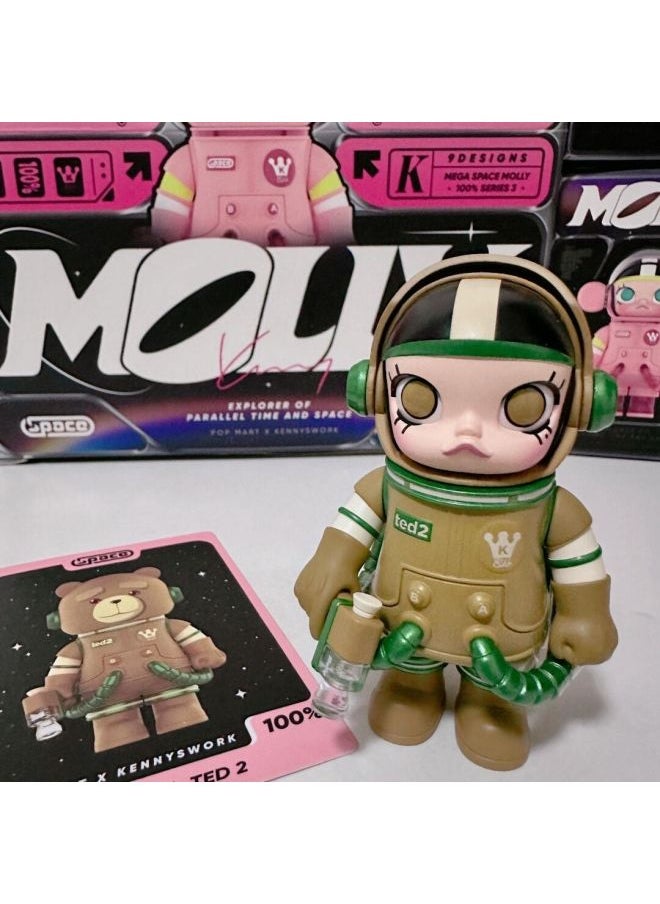 Generic - Bubble Mart Collection MOLLY100 Jasmine Blind Box Anniversary Series 123 Generation Astronaut Blind Box Hand-made-Color:Designated Model-graffiti 100% - Image 1