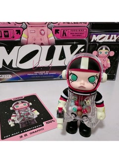 Bubble Mart Collection MOLLY100 Jasmine Blind Box Anniversary Series 123 Generation Astronaut Blind Box Hand-made-Color:Designated Model-graffiti 100%