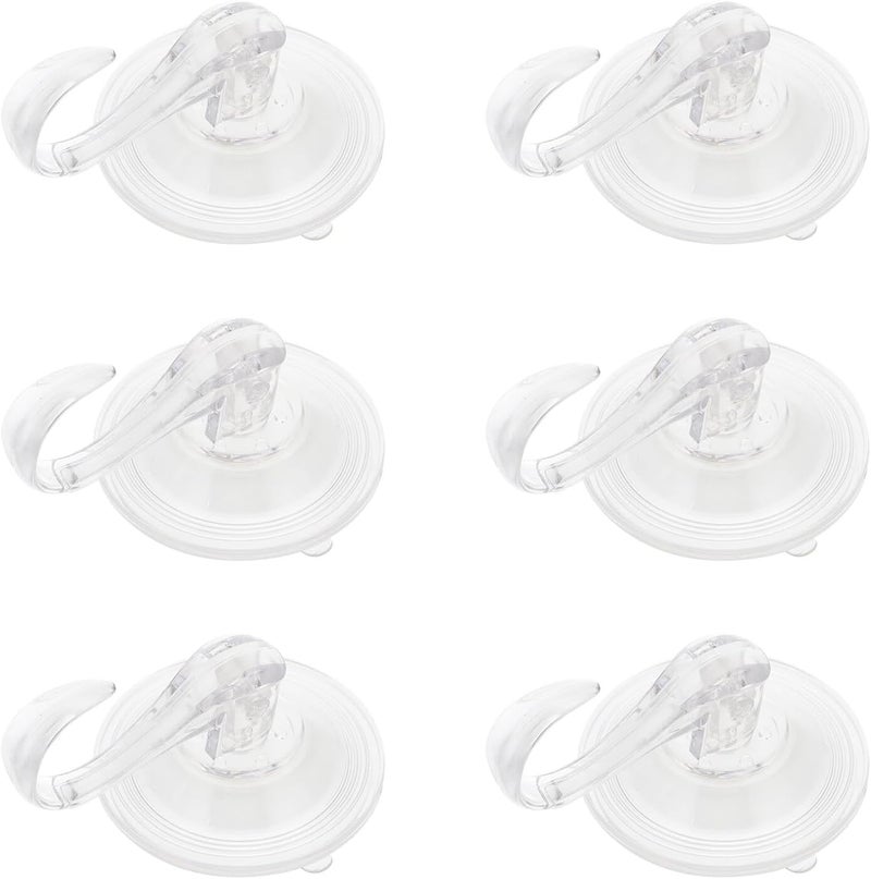 No Trace Vacuum Suction Hooks 6pcs Plastic Bathroom Wall Hooks Towel Holders Reusable for Kitchen and Bathroom Organization - Image 1