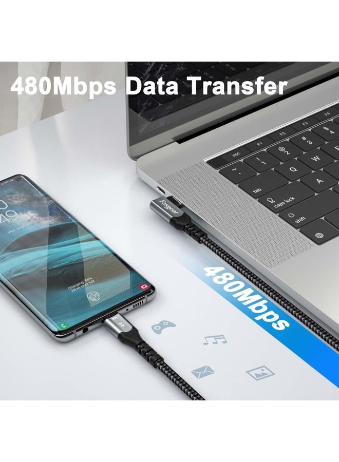 Fasgear USB C to USB C Cable Right Angle 90 Degree 100W 5A PD Fast Charge Type C Cable Compatible with Mac-Book Pro Air i-Pad Pro 2020 Galaxy S24 Huawei Lenovo ThinkPad Dell XPS HP(Black, 10ft) - Image 4