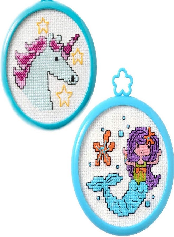 LGS 2 Item Bundle of My 1st Cross Stitch Kits: Unicorn and Mermaid - Image 1