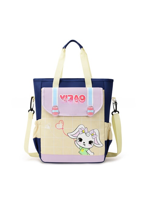 Cartoon Multi-Purpose Elementary School Bag 1-6 Grade Rabbit Blue