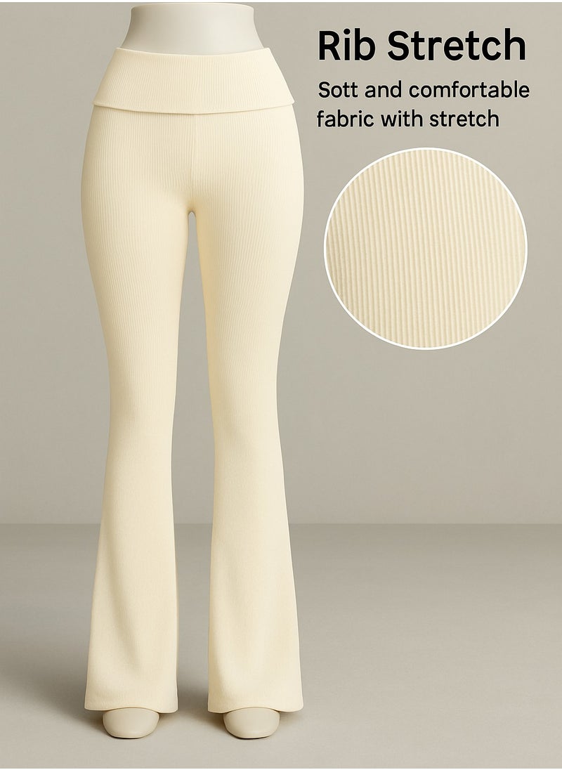 Soft Steps - Flared trousers with fold-over waist XL - Image 1