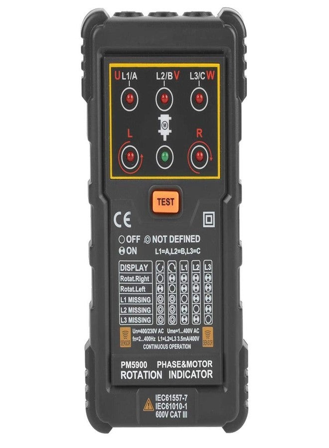 Bewinner 3 Phase Motor Rotation Tester, Portable Handheld 3 Phase Motor Rotation Indicator, Professional-Grade Tool for Installing, Repairing, or Maintaining 3 Phase Systems or Motors - Image 4