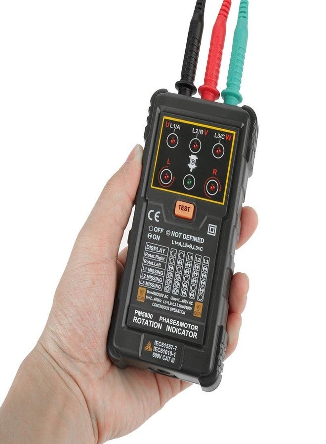 Bewinner 3 Phase Motor Rotation Tester, Portable Handheld 3 Phase Motor Rotation Indicator, Professional-Grade Tool for Installing, Repairing, or Maintaining 3 Phase Systems or Motors - Image 3