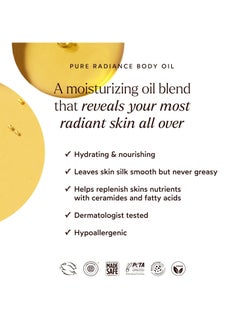 True Botanicals True Botanicals Pure Radiance Body Oil | Anti-Aging Body Oil for All Skin Types | Moisturize & Restore Skin Health | Dermatologist Tested, All Natural, Vegan, Clinically Proven | 3.9 fl oz | 114 ml  - Image 3