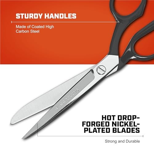 Wiss Crescent Wiss 8-1/8" Industrial Bent Trimmers - Heavy Duty Scissors Cutting Tool for Sewing Fabric, Carpet, Drapery, Upholstery - Professional Shears - 428N - Image 3