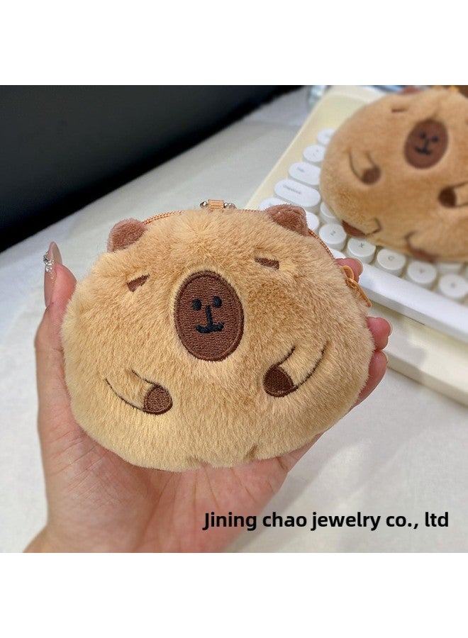 Awesome Kapibala Coin Purse Plush Pendant Student Children Mini Storage Box Capybara Doll Keychain-Color:Lq118 Watermelon Capybara Small Backpack - Image 4