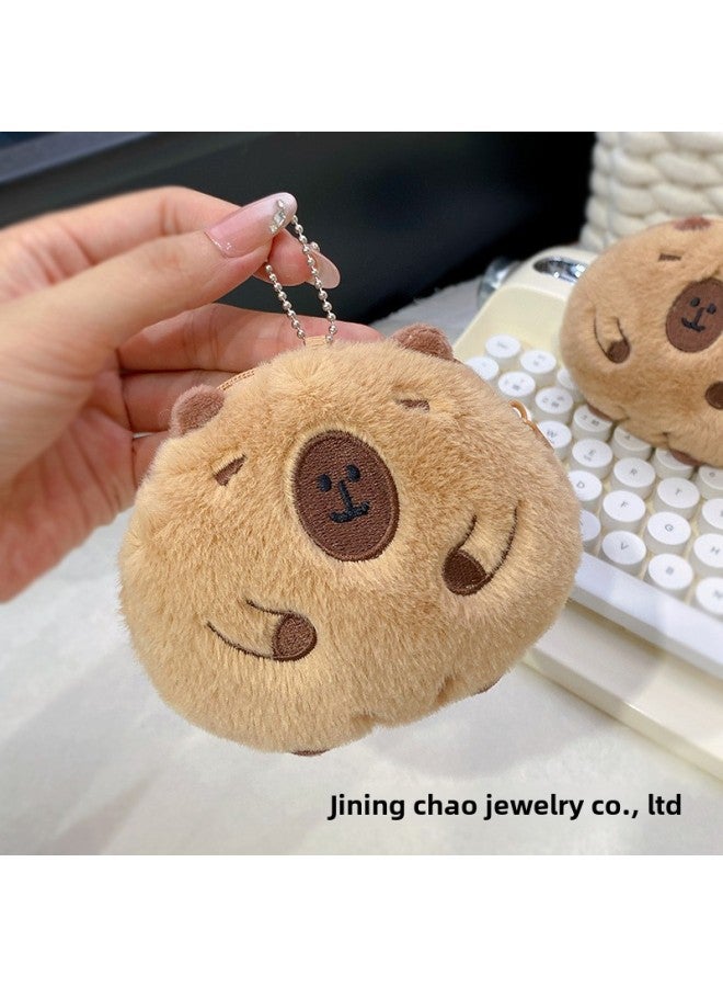 Awesome Kapibala Coin Purse Plush Pendant Student Children Mini Storage Box Capybara Doll Keychain-Color:Lq118 Watermelon Capybara Small Backpack - Image 3
