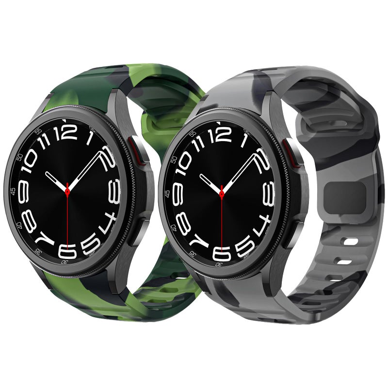 BandRain Rugged No Gap Band Compatible with Samsung Galaxy Watch 7 FE 4 5 6 Band 44mm 40mmGalaxy Watch 6 Classic Bands 47mm 43mmWatch 5 Pro 45mm4 Classic 46mm 42mm Silicone Replacement Sport Strap for Men - Image 2