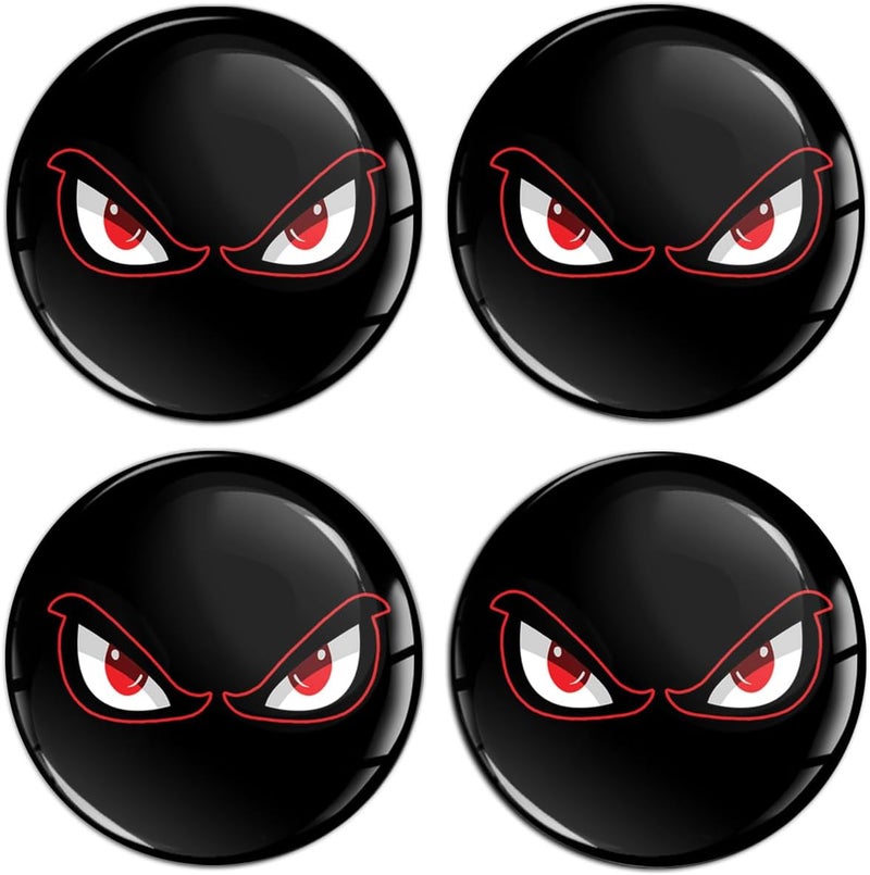 SkinoEu Skino 4 x 50mm 3D Stickers for Wheel Center Caps - No Fear Eyes Design - Image 1