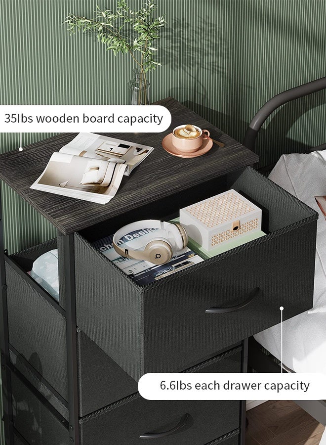 Ammar Space Fabric Dresser Storage Organizer  Dresser for Bedroom with 4 Drawers, Wide Chest of Drawers Unit with Fabric Bins for Closet Living Room Hallway Dark Grey - Image 4