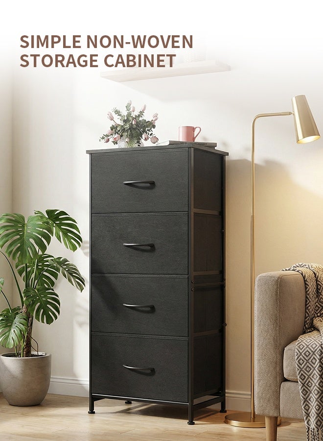 Ammar Space Fabric Dresser Storage Organizer  Dresser for Bedroom with 4 Drawers, Wide Chest of Drawers Unit with Fabric Bins for Closet Living Room Hallway Dark Grey - Image 3