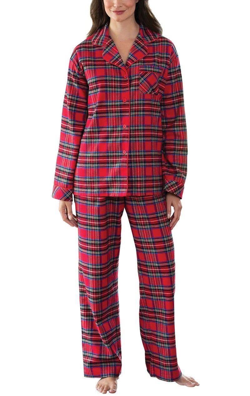 PajamaGram Womens Pajama Sets Christmas Pajamas Red MD