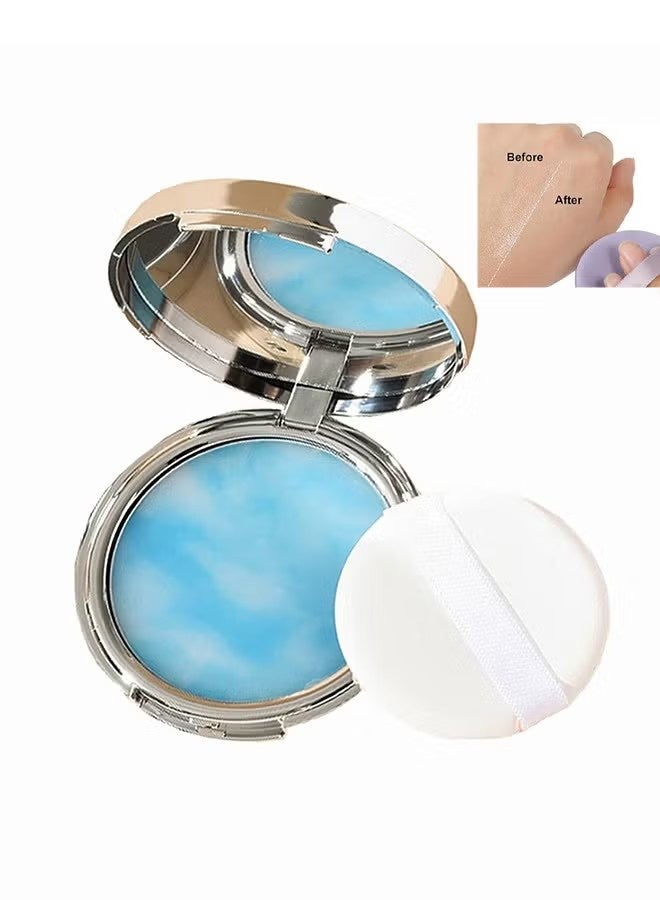 Candy Bella Oil Control Pressed Powder, Jelly Pressed Powder Face Makeup Setting Powder, Powder Free Delicate and Skin-friendly, Flawless Matte Long Lasting Finishing Lightweight Waterproof Face Cosmetics (#Blue Sky And Cloud) - Image 1