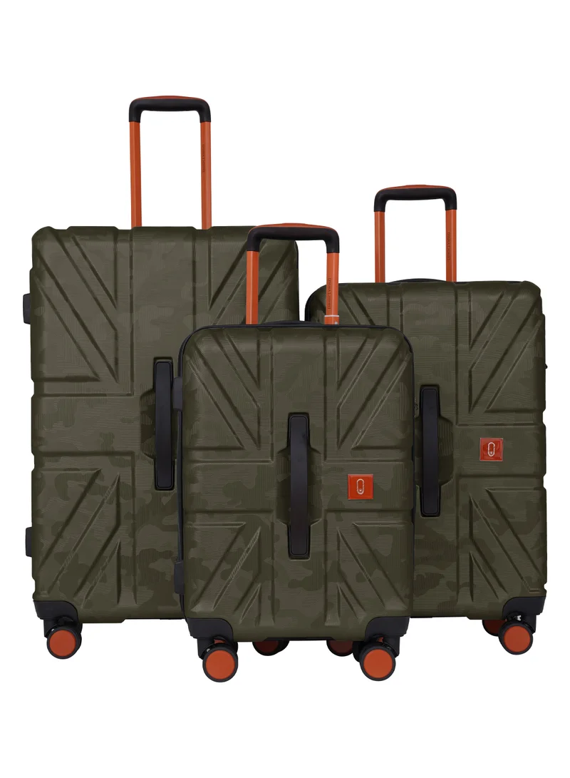 PARAJOHN Urban Trekker 3 Pcs ABS Luggage Trolley Set -Army Green