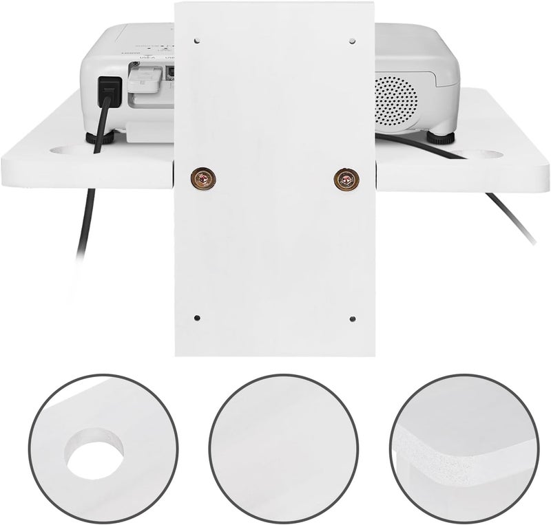 BEARUT Solid Wood White Mini Projector Mount and Wall Holder  Floating Shelf for Router Modem Cable Box  by Solid Wood - Image 5