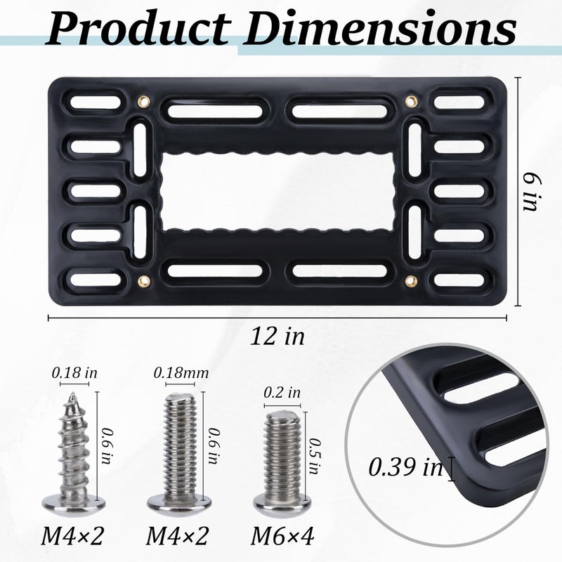 ecocstm License Plate Bracket Holder, Front License Plate Bracket, No Drill Front Plate Mount, Licenses Plates Brackets Bumper, Car Frame Mount Adapter with Stainless Steel Screw Cap, Cable Ties - Image 2