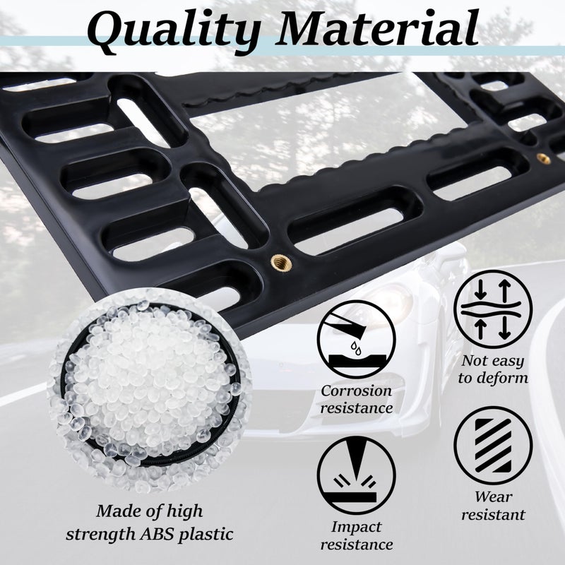 ecocstm License Plate Bracket Holder, Front License Plate Bracket, No Drill Front Plate Mount, Licenses Plates Brackets Bumper, Car Frame Mount Adapter with Stainless Steel Screw Cap, Cable Ties - Image 5