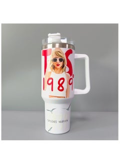 AZAD 40HZ Iced Coffee Cup Tumbler with Handle and Straw Insulated Stainless Steel Vacuum Cup for Hot and Cold Drinks Water Bottles 