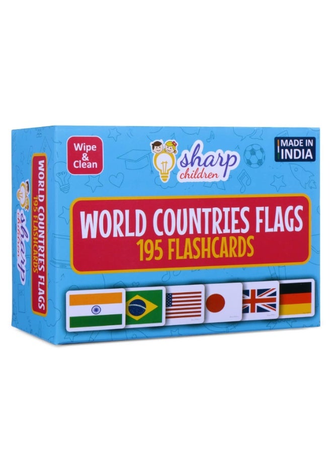 Sharp Children Big Size Language_Skills Flags Flash Cards for Kids, Wipe and Clean, Laminated Activity Flash Cards - Image 1