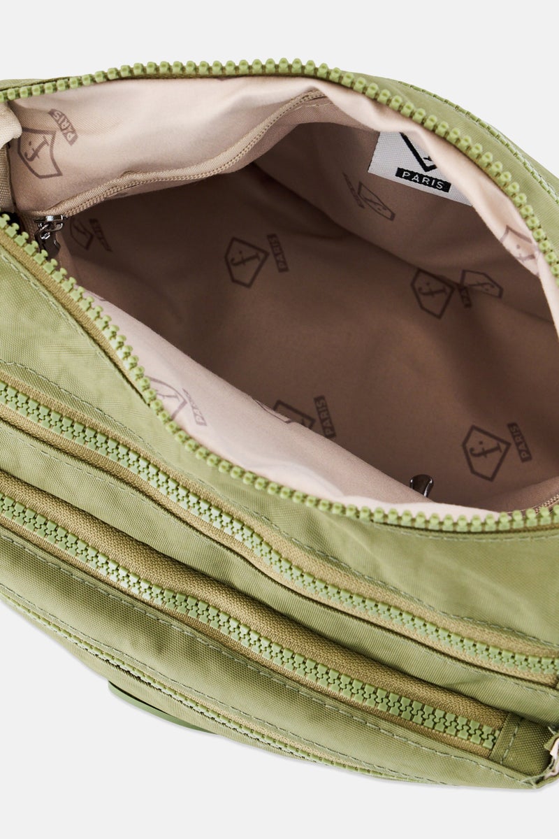 I Love Fashion Women Brand Logo Cross Body Bag, Olive - Image 2