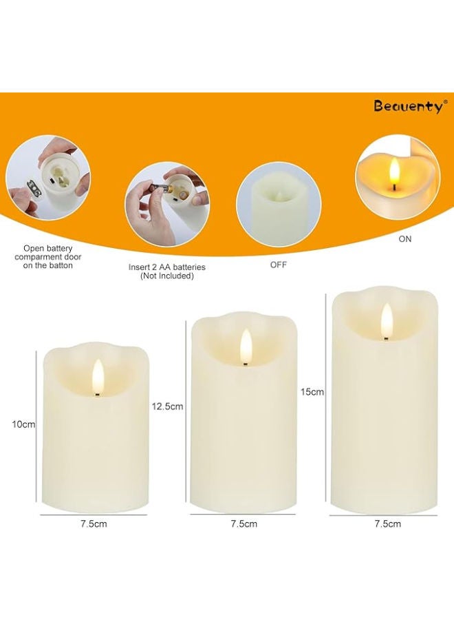 3 شموع بدون لهب تعمل بالبطارية لرمضان - Image 2