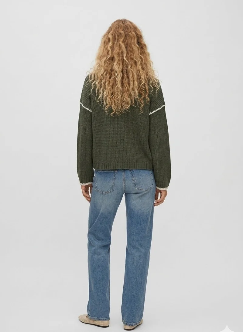 فيرو مودا VMMARGOT Long Sleeve O-Neck Type Stitch Pullover
