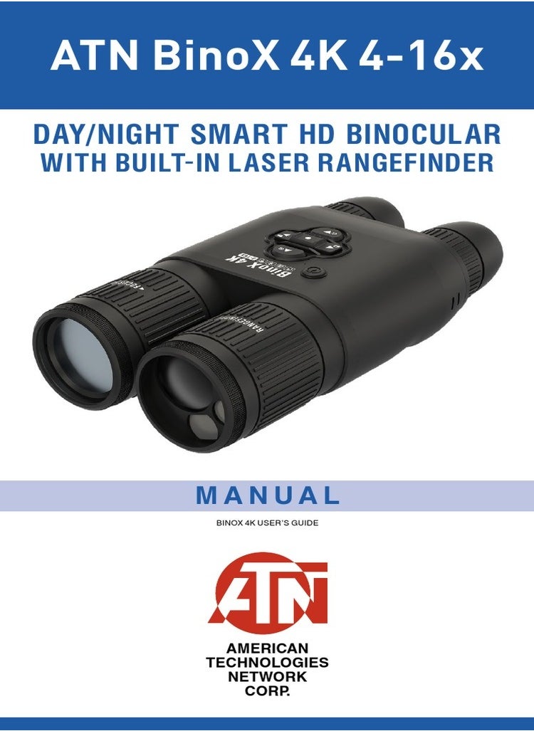 ATN CORP - ATN BinoX-4K 4-16x65 Day & Night Vision Binocular with Laser Rangefinder - Image 1